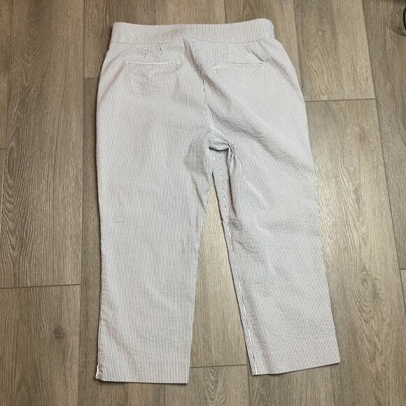 Ann Taylor Factory Petite Womens Pinstripes Straight Mid Rise Trouser Pant 12P - Picture 2 of 9